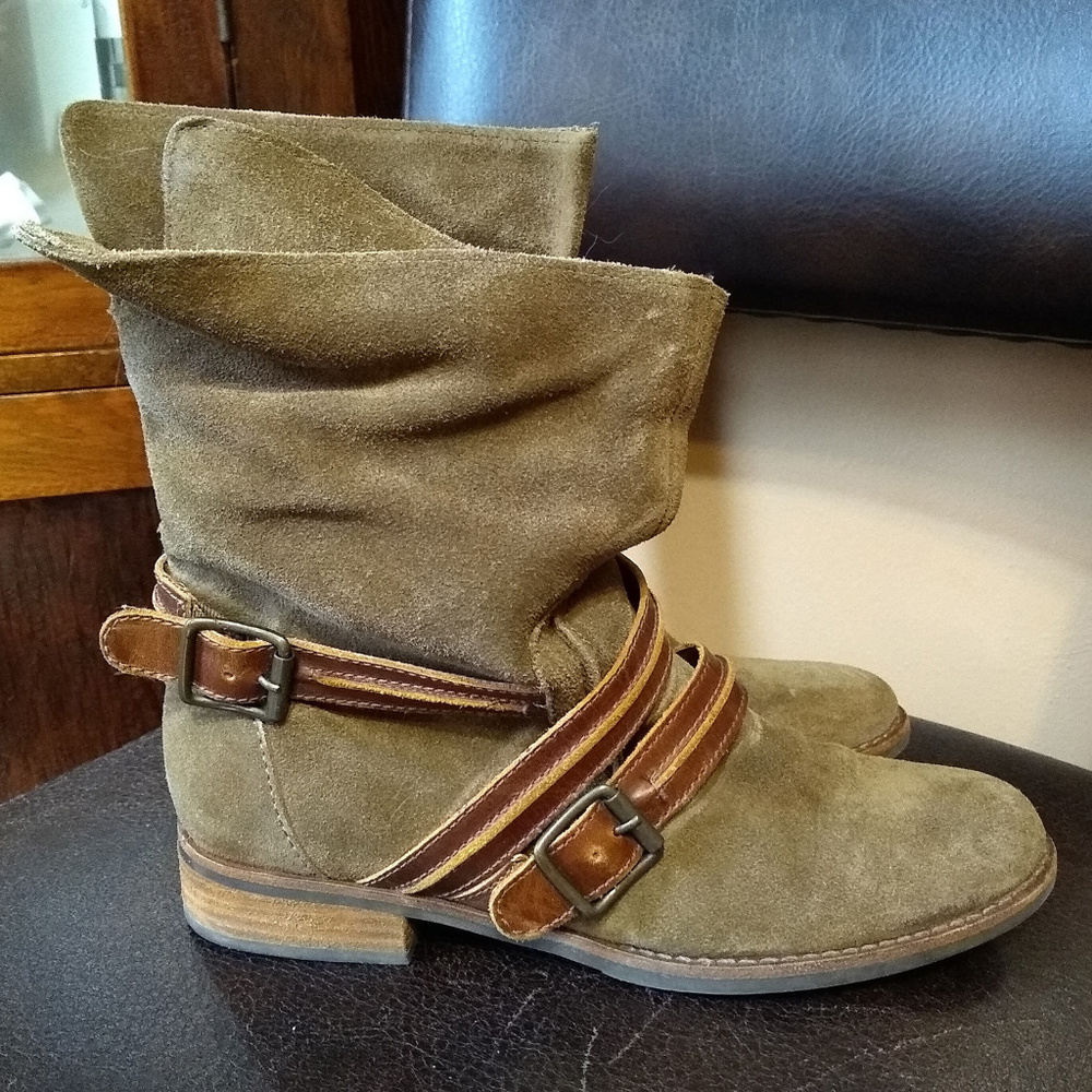 Matisse Prospector Suede buckle slouch boots